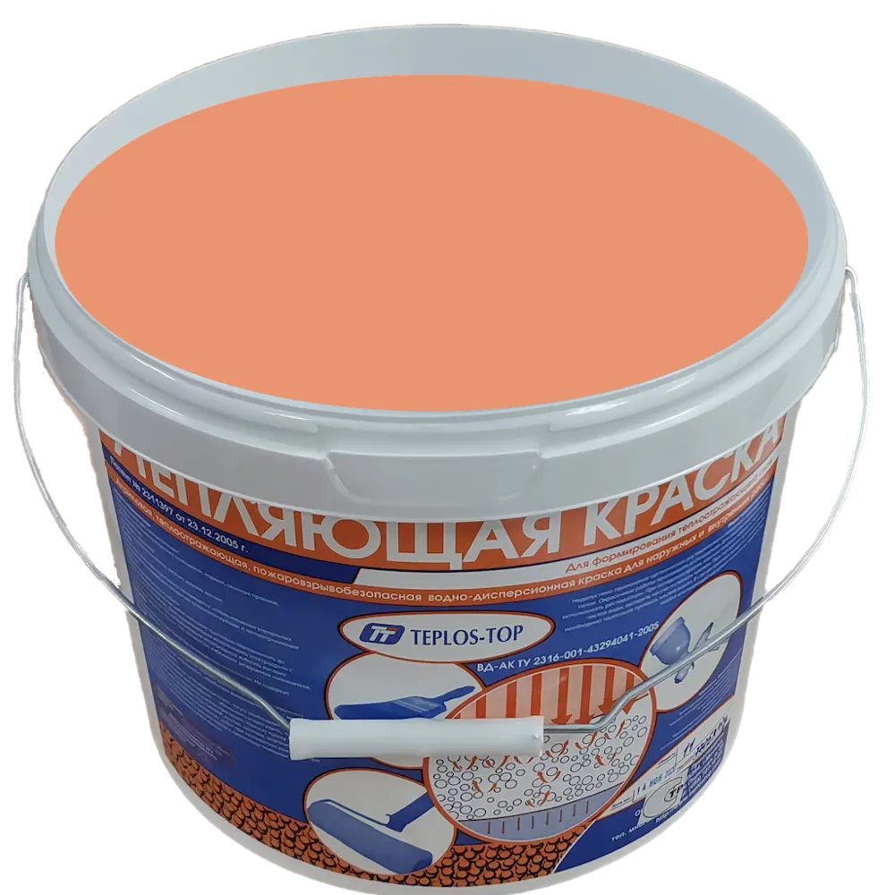 Фото 2 Краска утепляющая водно-дисперсионная Teplos-Top универсальная цвет NCS S 2030-Y60R 11 л Фото 2 Краска утепляющая водно-дисперсионная Teplos-Top универсальная цвет NCS S 2030-Y60R 11 л