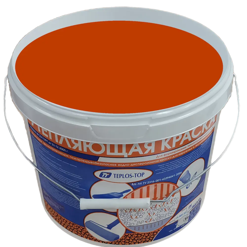Фото 2 Краска утепляющая водно-дисперсионная Teplos-Top универсальная цвет NCS S 2570-Y60R 11 л Фото 2 Краска утепляющая водно-дисперсионная Teplos-Top универсальная цвет NCS S 2570-Y60R 11 л