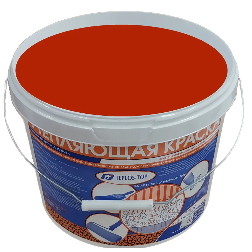Фото 2 Краска утепляющая водно-дисперсионная Teplos-Top универсальная цвет NCS S 2570-Y70R 11 л Фото 2 Краска утепляющая водно-дисперсионная Teplos-Top универсальная цвет NCS S 2570-Y70R 11 л
