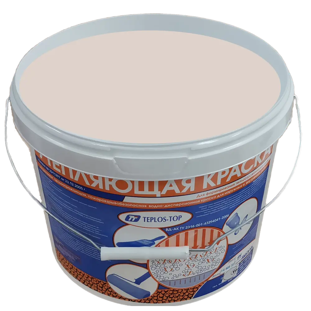 Фото 2 Краска утепляющая водно-дисперсионная Teplos-Top универсальная цвет NCS S 1505-Y80R 11 л Фото 2 Краска утепляющая водно-дисперсионная Teplos-Top универсальная цвет NCS S 1505-Y80R 11 л