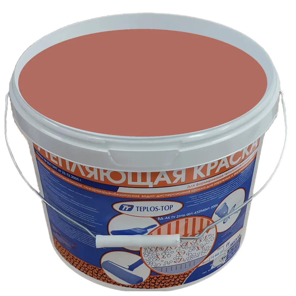 Фото 2 Краска утепляющая водно-дисперсионная Teplos-Top универсальная цвет NCS S 3030-Y80R 11 л Фото 2 Краска утепляющая водно-дисперсионная Teplos-Top универсальная цвет NCS S 3030-Y80R 11 л