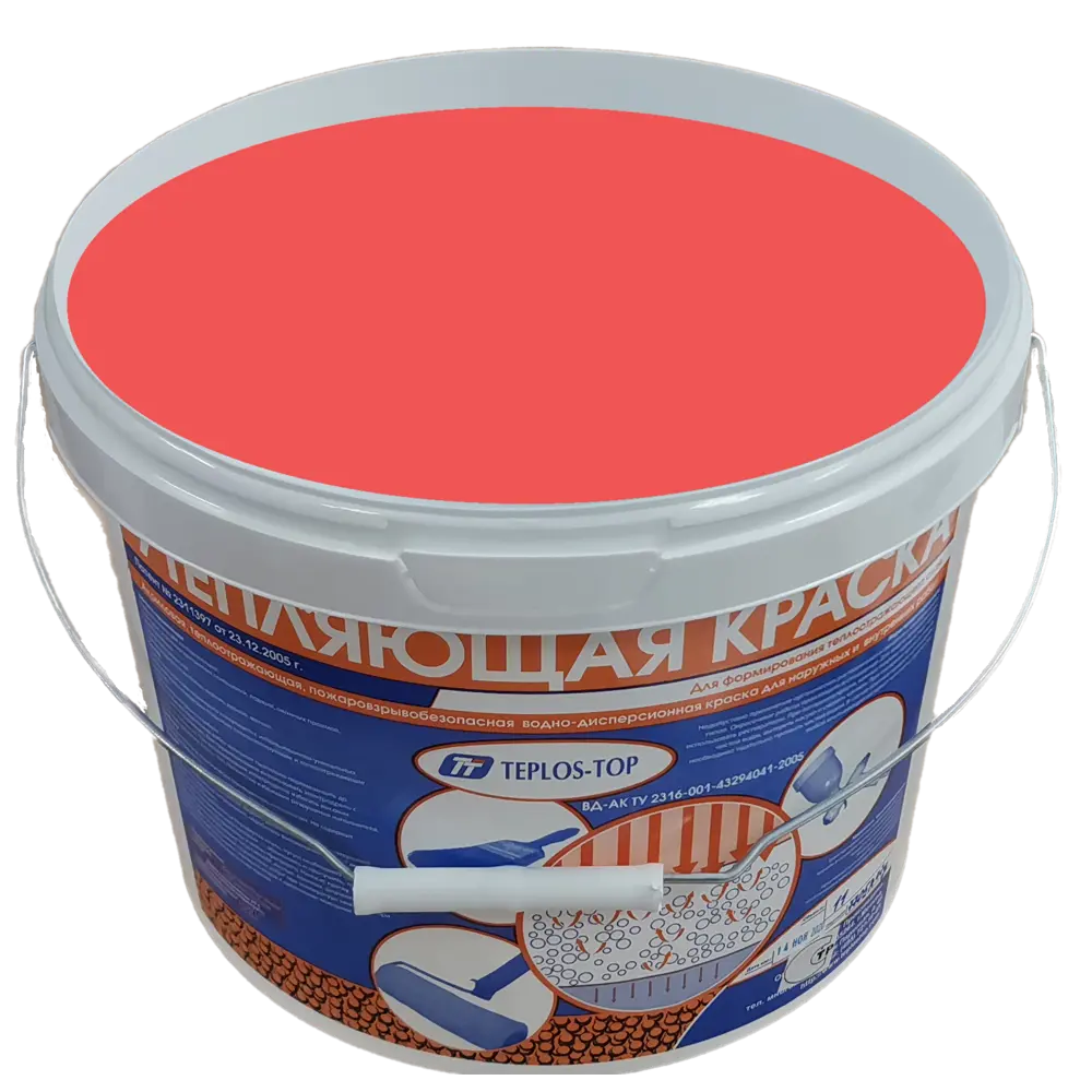 Фото 2 Краска утепляющая водно-дисперсионная Teplos-Top универсальная цвет NCS S 0560-Y90R 11 л Фото 2 Краска утепляющая водно-дисперсионная Teplos-Top универсальная цвет NCS S 0560-Y90R 11 л