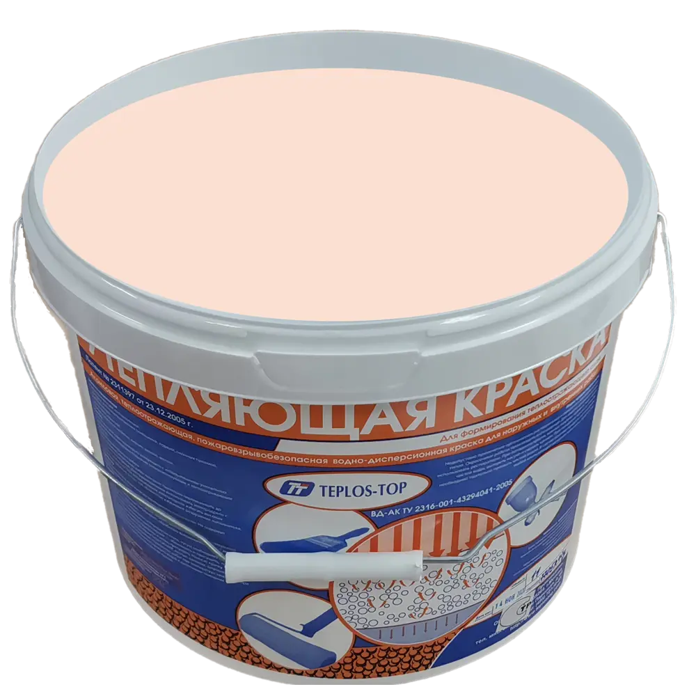 Фото 2 Краска утепляющая водно-дисперсионная Teplos-Top универсальная цвет NCS S 1010-Y90R 11 л Фото 2 Краска утепляющая водно-дисперсионная Teplos-Top универсальная цвет NCS S 1010-Y90R 11 л