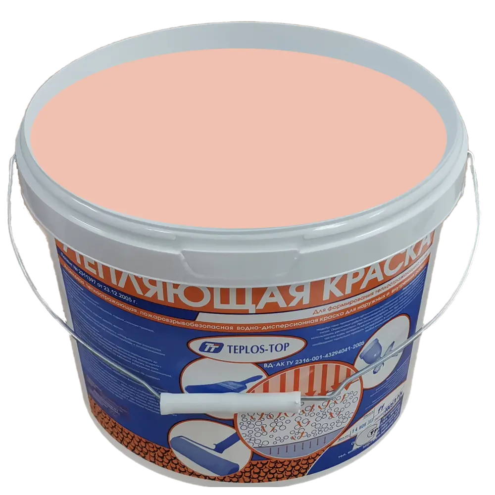 Фото 2 Краска утепляющая водно-дисперсионная Teplos-Top универсальная цвет NCS S 1515-Y90R 11 л Фото 2 Краска утепляющая водно-дисперсионная Teplos-Top универсальная цвет NCS S 1515-Y90R 11 л