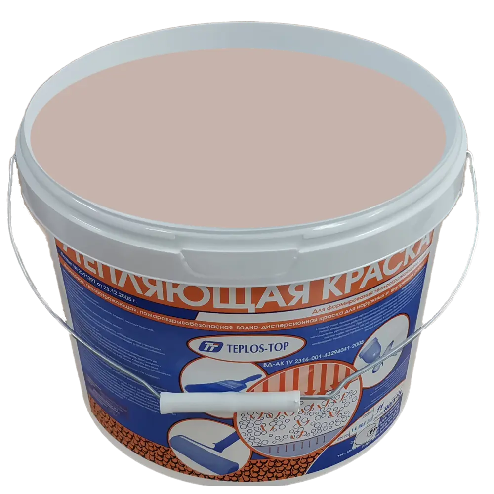 Фото 2 Краска утепляющая водно-дисперсионная Teplos-Top универсальная цвет NCS S 2005-Y90R 11 л Фото 2 Краска утепляющая водно-дисперсионная Teplos-Top универсальная цвет NCS S 2005-Y90R 11 л