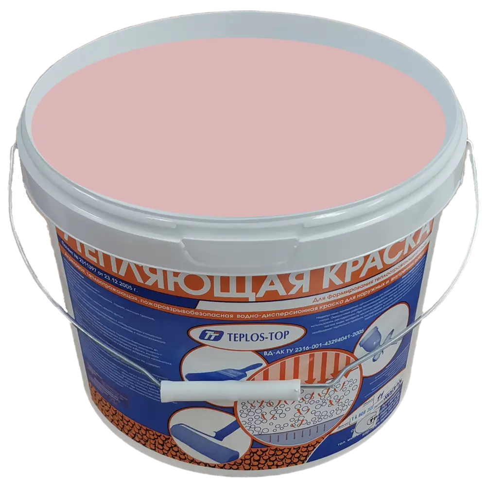 Фото 2 Краска утепляющая водно-дисперсионная Teplos-Top универсальная цвет NCS S 1515-R10B 11 л Фото 2 Краска утепляющая водно-дисперсионная Teplos-Top универсальная цвет NCS S 1515-R10B 11 л