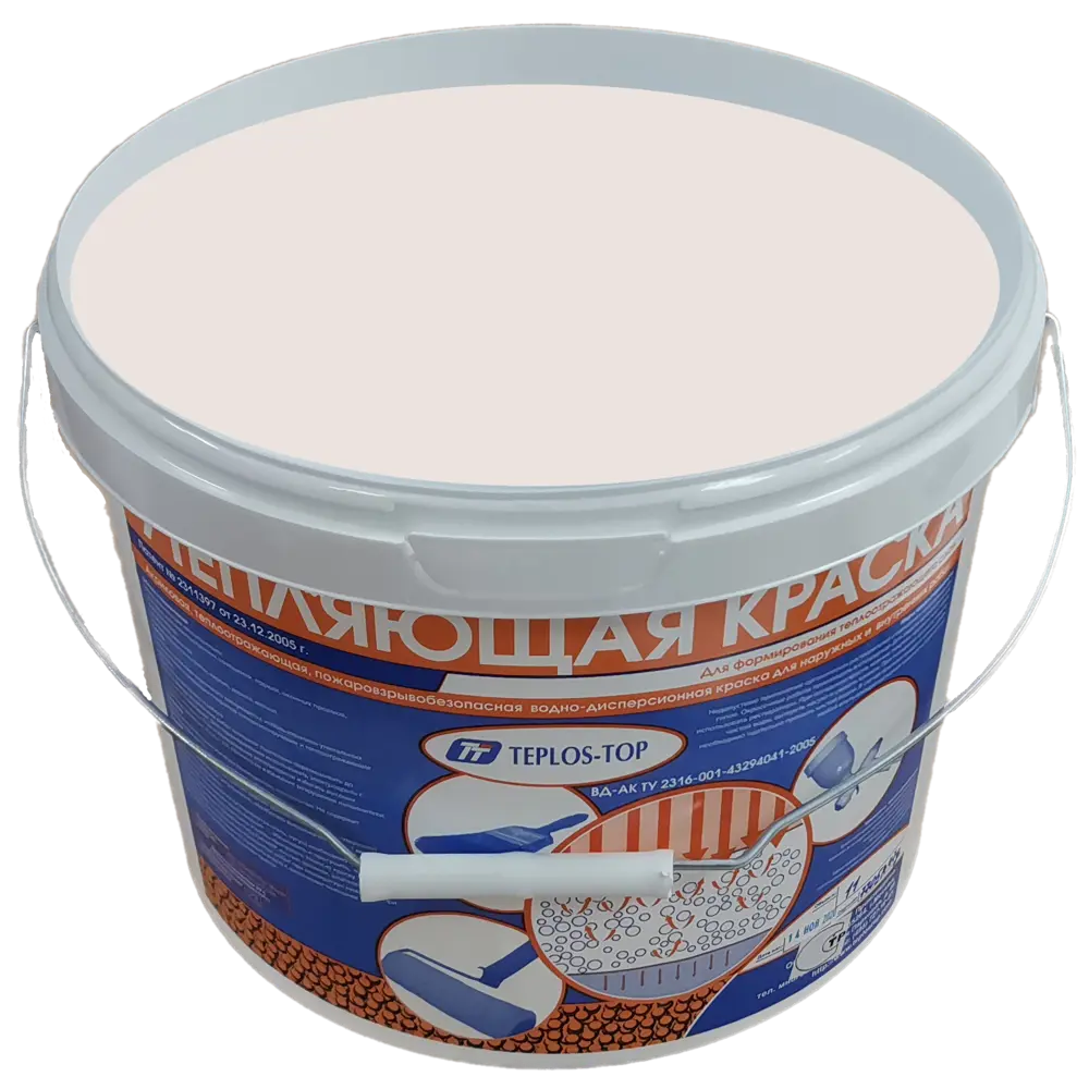 Фото 2 Краска утепляющая водно-дисперсионная Teplos-Top универсальная цвет NCS S 1005-R20B 11 л Фото 2 Краска утепляющая водно-дисперсионная Teplos-Top универсальная цвет NCS S 1005-R20B 11 л