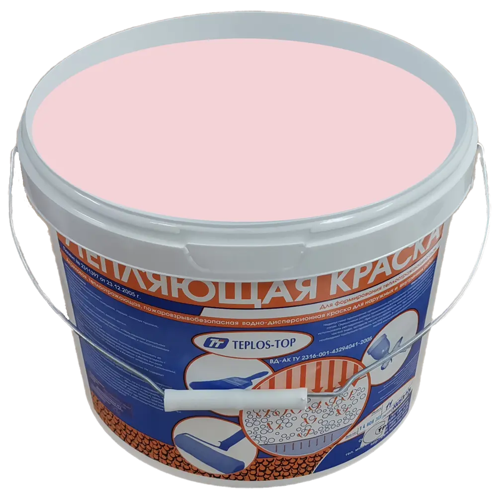 Фото 2 Краска утепляющая водно-дисперсионная Teplos-Top универсальная цвет NCS S 1015-R20B 11 л Фото 2 Краска утепляющая водно-дисперсионная Teplos-Top универсальная цвет NCS S 1015-R20B 11 л