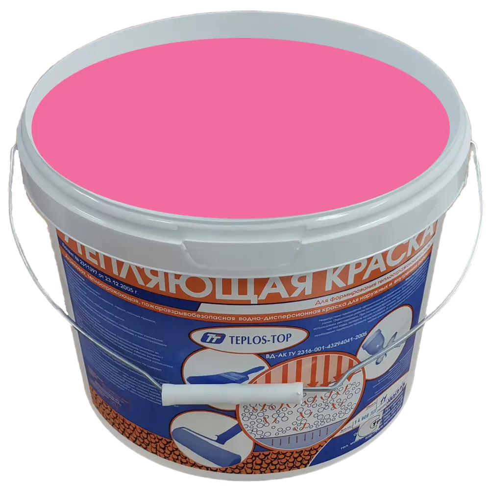 Фото 2 Краска утепляющая водно-дисперсионная Teplos-Top универсальная цвет NCS S 1050-R20B 11 л Фото 2 Краска утепляющая водно-дисперсионная Teplos-Top универсальная цвет NCS S 1050-R20B 11 л