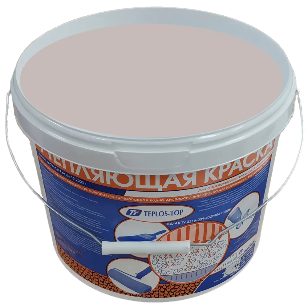 Фото 2 Краска утепляющая водно-дисперсионная Teplos-Top универсальная цвет NCS S 2005-R20B 11 л Фото 2 Краска утепляющая водно-дисперсионная Teplos-Top универсальная цвет NCS S 2005-R20B 11 л
