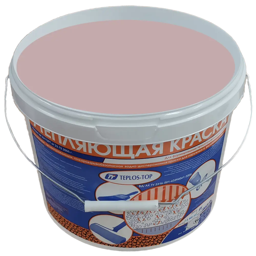 Фото 2 Краска утепляющая водно-дисперсионная Teplos-Top универсальная цвет NCS S 2010-R20B 11 л Фото 2 Краска утепляющая водно-дисперсионная Teplos-Top универсальная цвет NCS S 2010-R20B 11 л