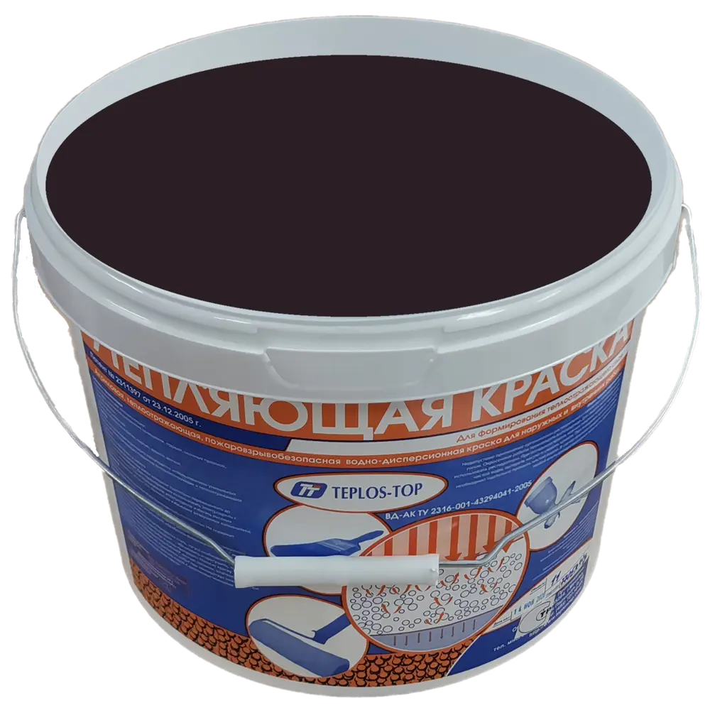Фото 2 Краска утепляющая водно-дисперсионная Teplos-Top универсальная цвет NCS S 8005-R20B 11 л Фото 2 Краска утепляющая водно-дисперсионная Teplos-Top универсальная цвет NCS S 8005-R20B 11 л
