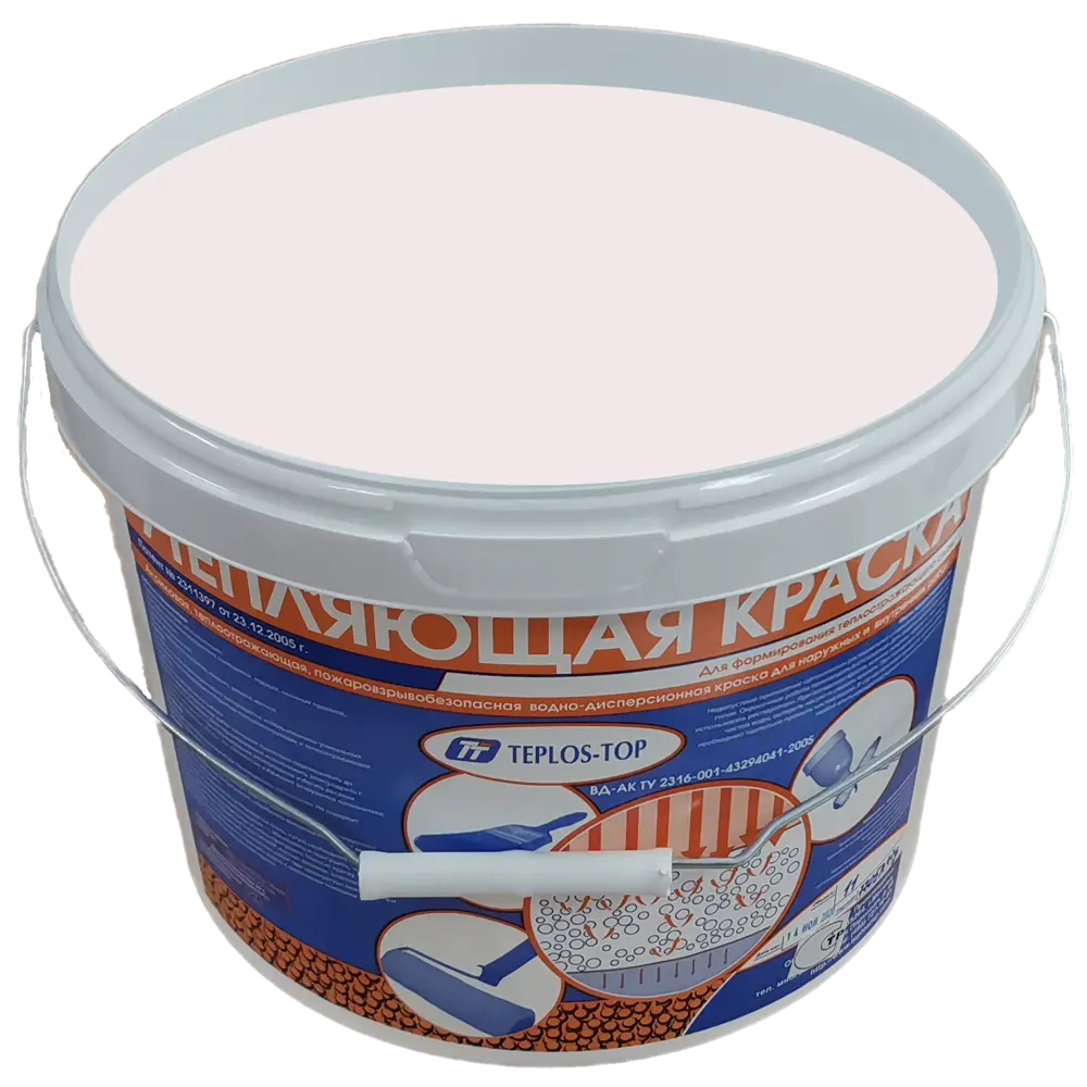 Фото 2 Краска утепляющая водно-дисперсионная Teplos-Top универсальная цвет NCS S 1005-R30B 11 л Фото 2 Краска утепляющая водно-дисперсионная Teplos-Top универсальная цвет NCS S 1005-R30B 11 л