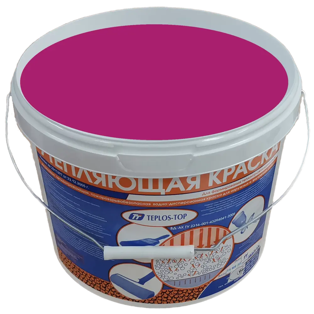 Фото 2 Краска утепляющая водно-дисперсионная Teplos-Top универсальная цвет NCS S 2060-R30B 11 л Фото 2 Краска утепляющая водно-дисперсионная Teplos-Top универсальная цвет NCS S 2060-R30B 11 л