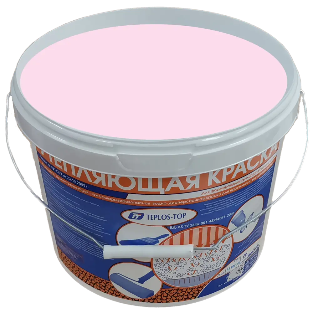 Фото 2 Краска утепляющая водно-дисперсионная Teplos-Top универсальная цвет NCS S 0520-R40B 11 л Фото 2 Краска утепляющая водно-дисперсионная Teplos-Top универсальная цвет NCS S 0520-R40B 11 л