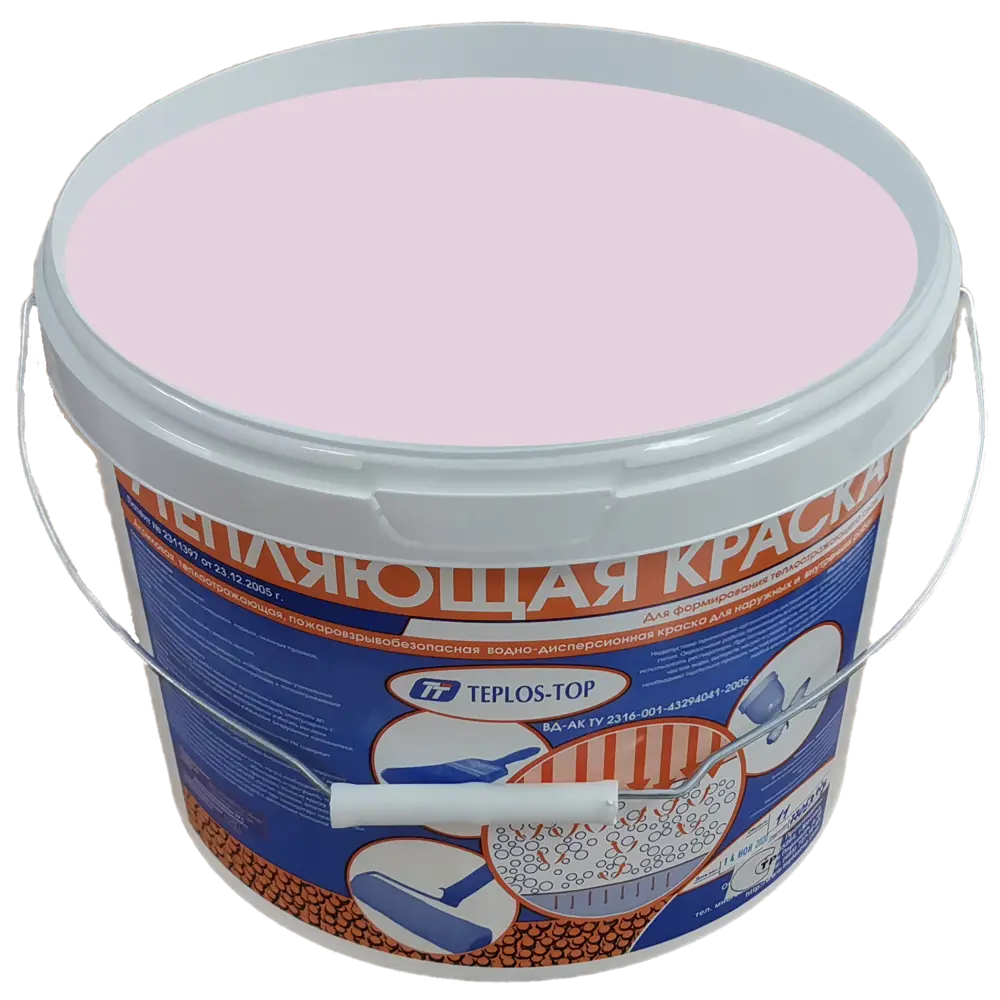 Фото 2 Краска утепляющая водно-дисперсионная Teplos-Top универсальная цвет NCS S 1015-R40B 11 л Фото 2 Краска утепляющая водно-дисперсионная Teplos-Top универсальная цвет NCS S 1015-R40B 11 л