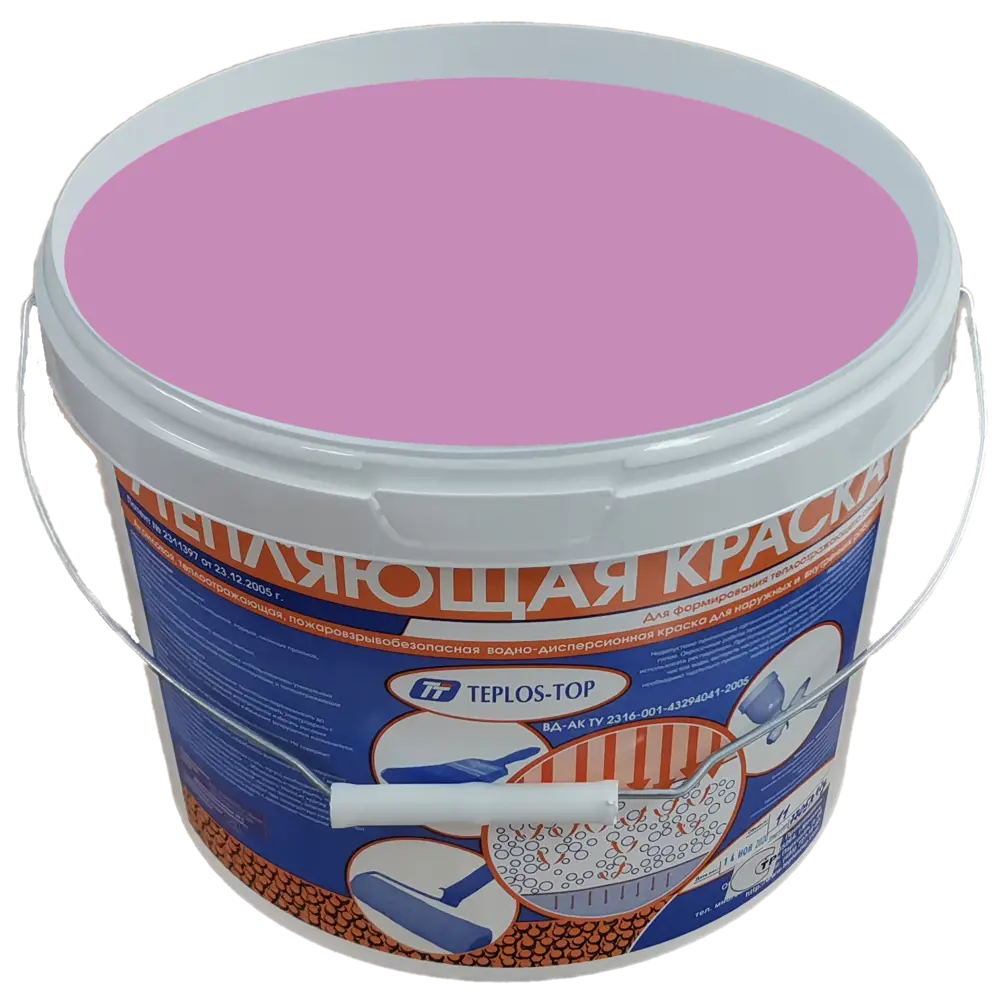 Фото 2 Краска утепляющая водно-дисперсионная Teplos-Top универсальная цвет NCS S 2030-R40B 11 л Фото 2 Краска утепляющая водно-дисперсионная Teplos-Top универсальная цвет NCS S 2030-R40B 11 л
