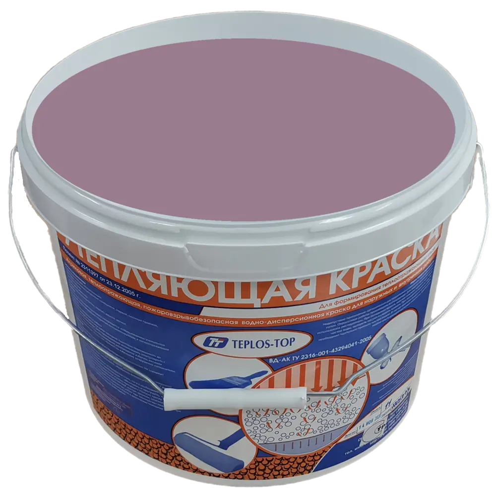 Фото 2 Краска утепляющая водно-дисперсионная Teplos-Top универсальная цвет NCS S 3020-R40B 11 л Фото 2 Краска утепляющая водно-дисперсионная Teplos-Top универсальная цвет NCS S 3020-R40B 11 л