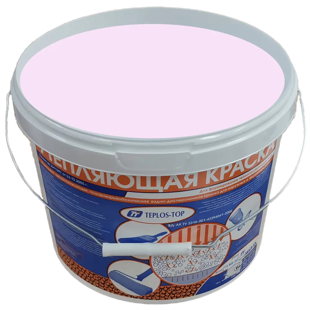 Фото 2 Краска утепляющая водно-дисперсионная Teplos-Top универсальная цвет NCS S 0520-R50B 11 л Фото 2 Краска утепляющая водно-дисперсионная Teplos-Top универсальная цвет NCS S 0520-R50B 11 л