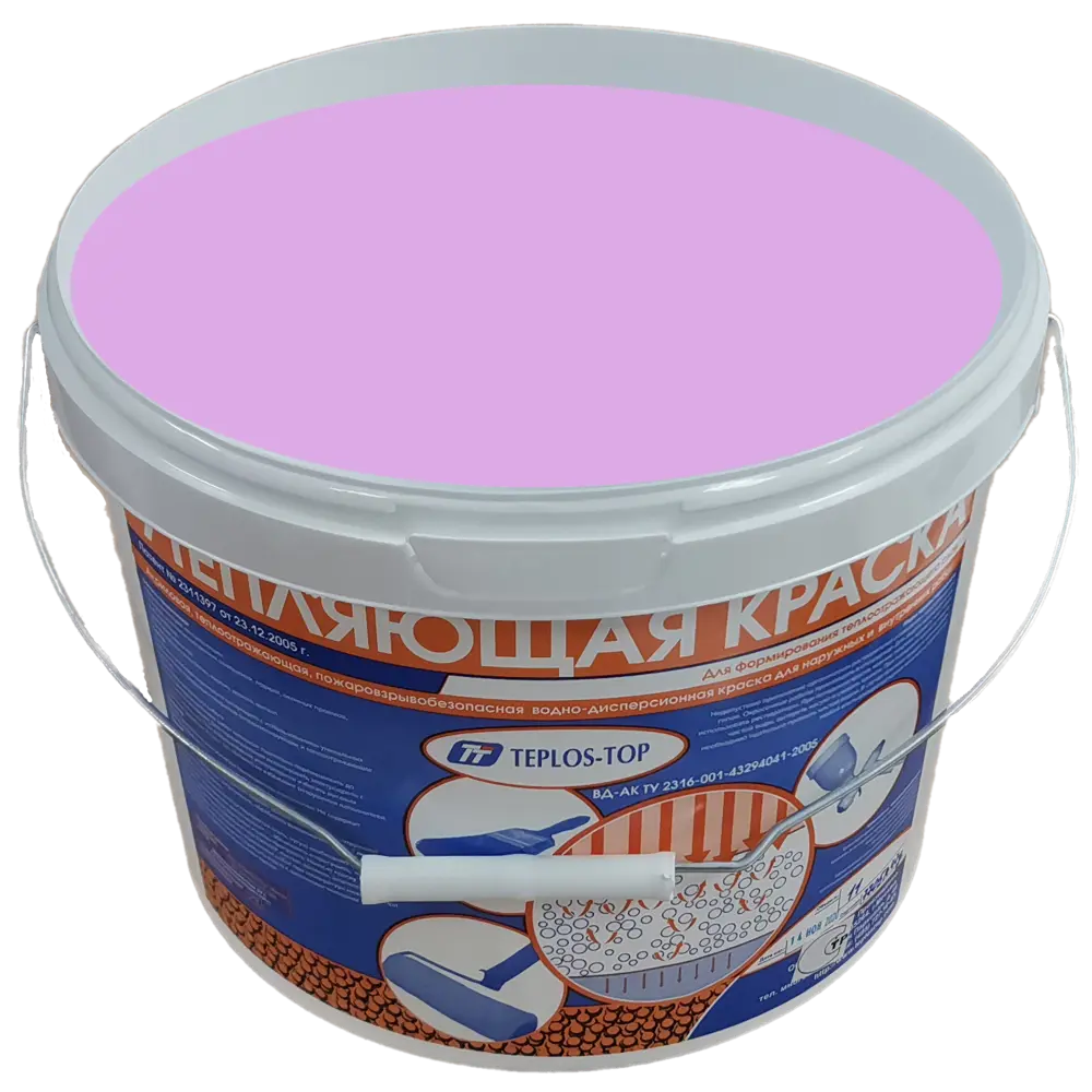 Фото 2 Краска утепляющая водно-дисперсионная Teplos-Top универсальная цвет NCS S 1040-R50B 11 л Фото 2 Краска утепляющая водно-дисперсионная Teplos-Top универсальная цвет NCS S 1040-R50B 11 л