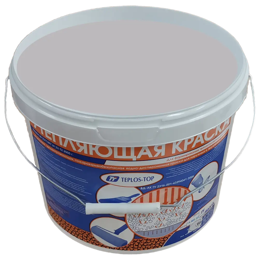 Фото 2 Краска утепляющая водно-дисперсионная Teplos-Top универсальная цвет NCS S 2005-R50B 11 л Фото 2 Краска утепляющая водно-дисперсионная Teplos-Top универсальная цвет NCS S 2005-R50B 11 л