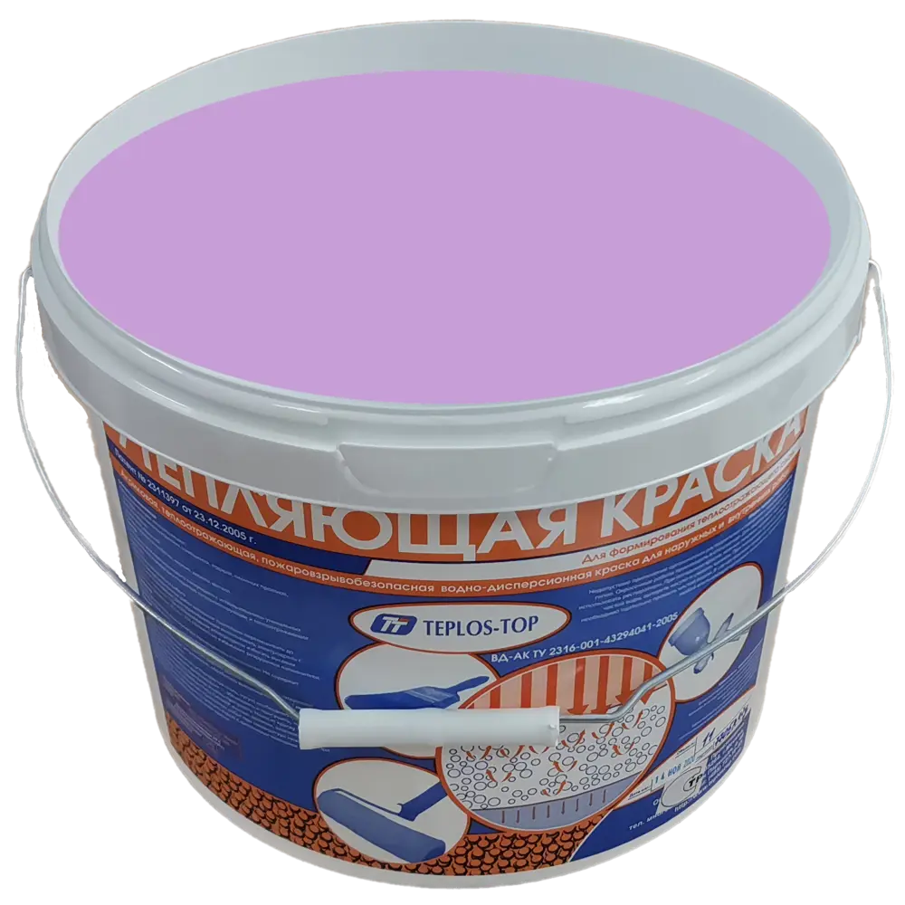 Фото 2 Краска утепляющая водно-дисперсионная Teplos-Top универсальная цвет NCS S 2030-R50B 11 л Фото 2 Краска утепляющая водно-дисперсионная Teplos-Top универсальная цвет NCS S 2030-R50B 11 л