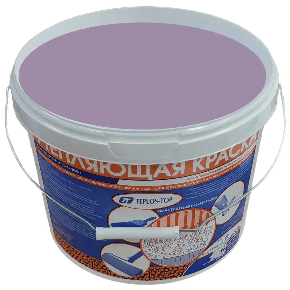 Фото 2 Краска утепляющая водно-дисперсионная Teplos-Top универсальная цвет NCS S 3020-R50B 11 л Фото 2 Краска утепляющая водно-дисперсионная Teplos-Top универсальная цвет NCS S 3020-R50B 11 л