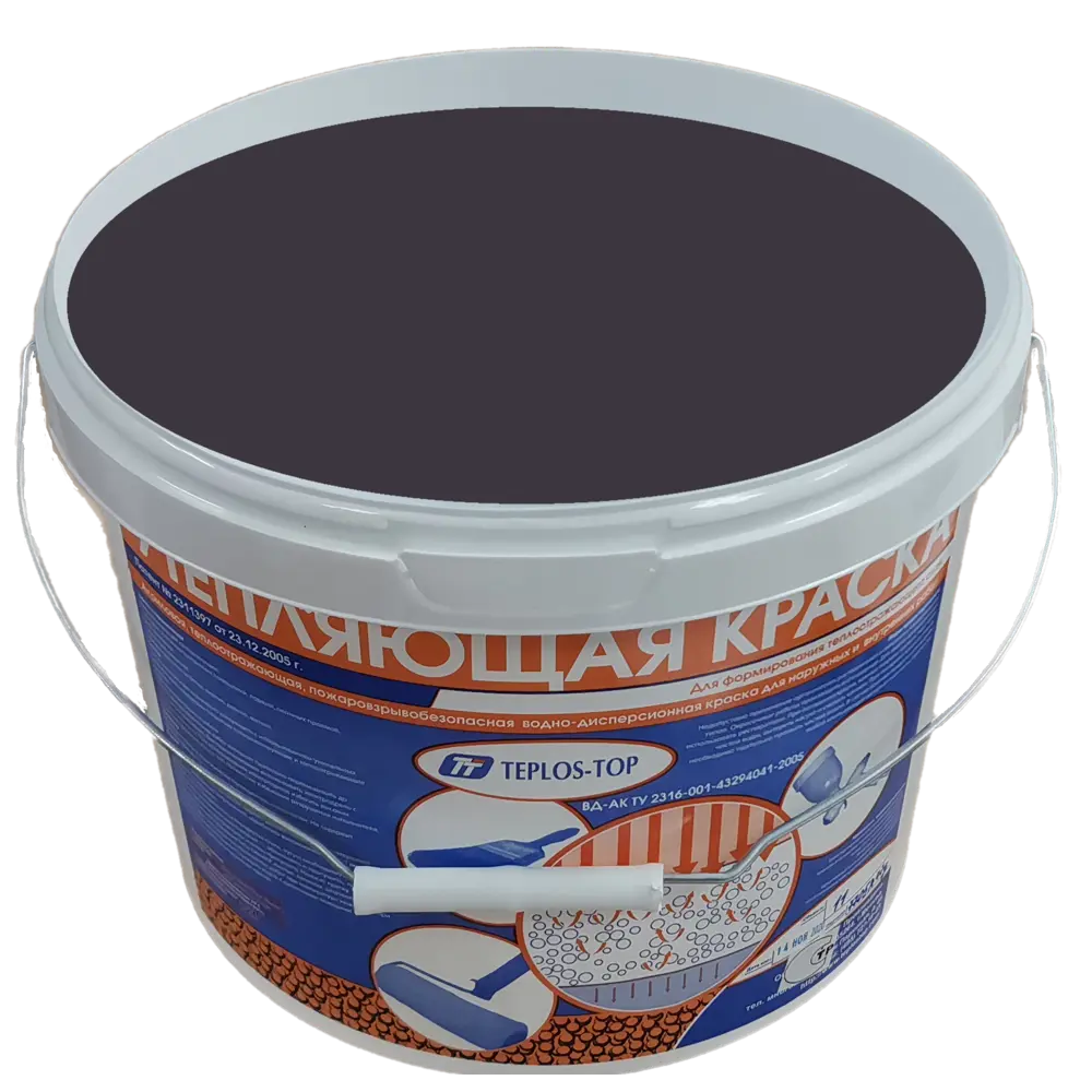 Фото 2 Краска утепляющая водно-дисперсионная Teplos-Top универсальная цвет NCS S 7010-R50B 11 л Фото 2 Краска утепляющая водно-дисперсионная Teplos-Top универсальная цвет NCS S 7010-R50B 11 л