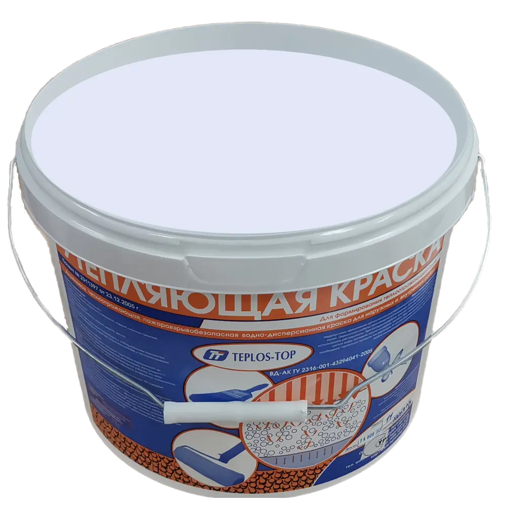 Фото 2 Краска утепляющая водно-дисперсионная Teplos-Top универсальная цвет NCS S 0520-R70B 11 л Фото 2 Краска утепляющая водно-дисперсионная Teplos-Top универсальная цвет NCS S 0520-R70B 11 л