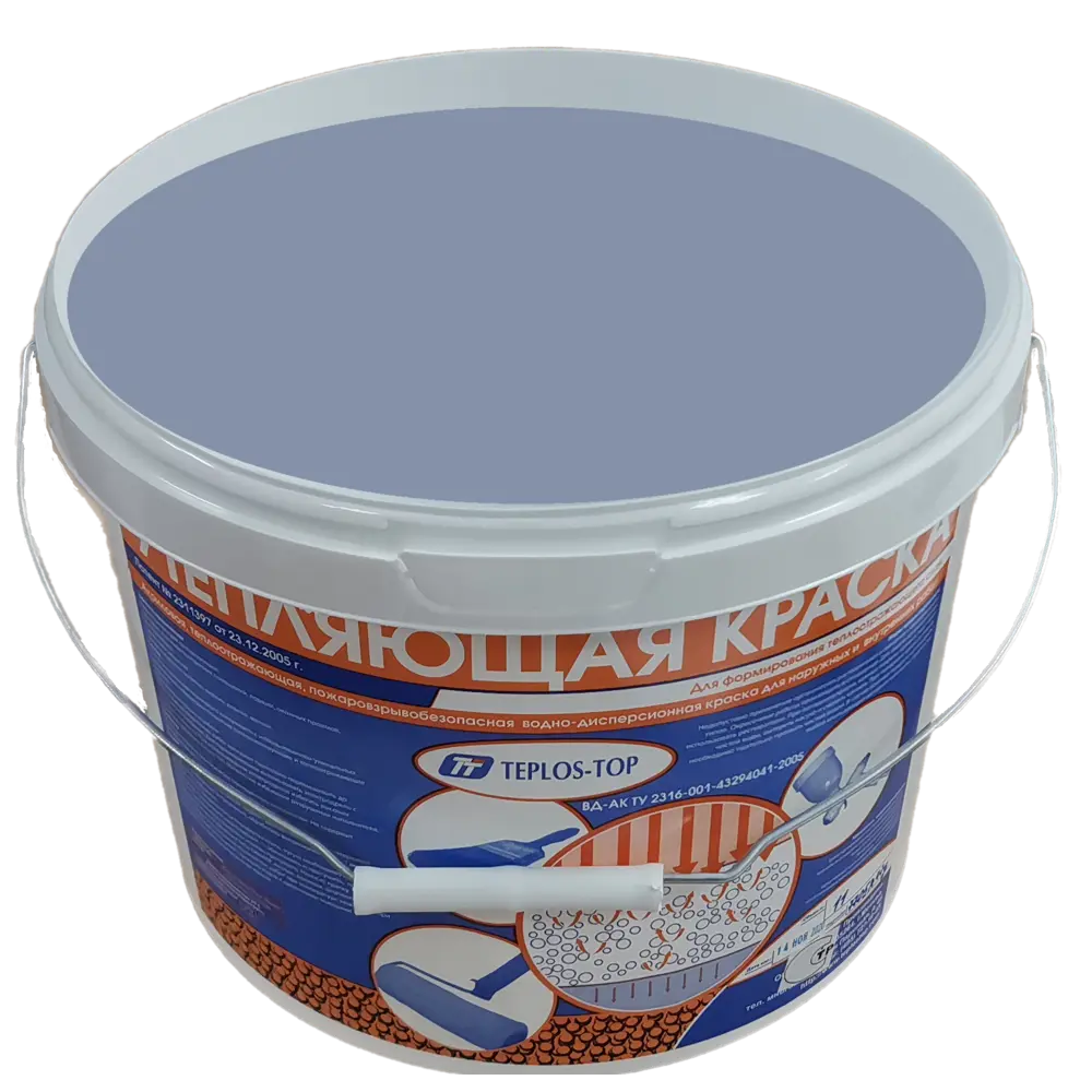Фото 2 Краска утепляющая водно-дисперсионная Teplos-Top универсальная цвет NCS S 3020-R70B 11 л Фото 2 Краска утепляющая водно-дисперсионная Teplos-Top универсальная цвет NCS S 3020-R70B 11 л