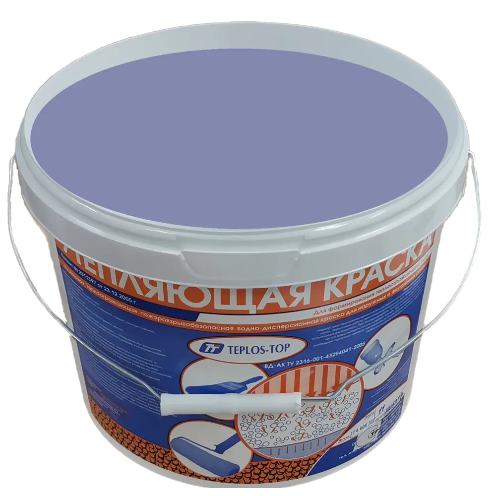 Фото 2 Краска утепляющая водно-дисперсионная Teplos-Top универсальная цвет NCS S 3030-R70B 11 л Фото 2 Краска утепляющая водно-дисперсионная Teplos-Top универсальная цвет NCS S 3030-R70B 11 л