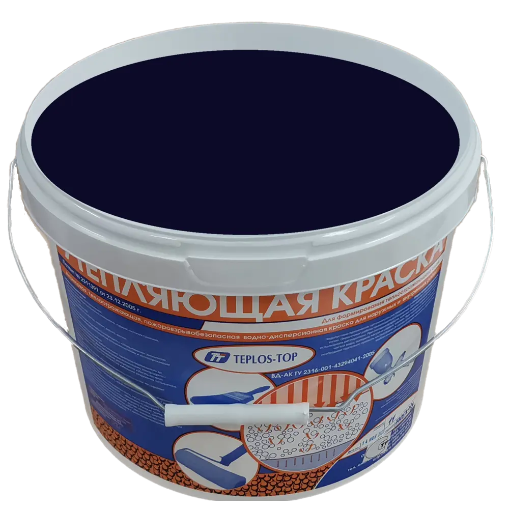 Фото 2 Краска утепляющая водно-дисперсионная Teplos-Top универсальная цвет NCS S 7020-R70B 11 л Фото 2 Краска утепляющая водно-дисперсионная Teplos-Top универсальная цвет NCS S 7020-R70B 11 л