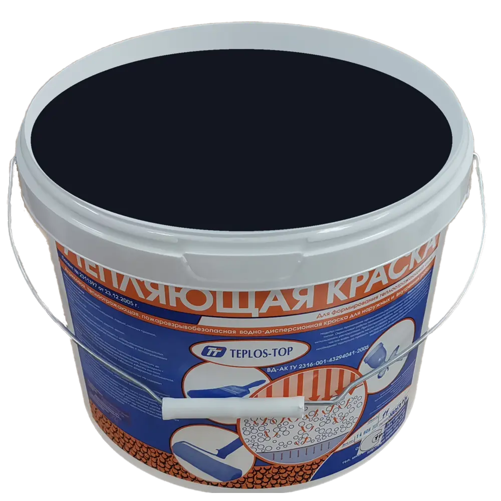 Фото 2 Краска утепляющая водно-дисперсионная Teplos-Top универсальная цвет NCS S 8010-R70B 11 л Фото 2 Краска утепляющая водно-дисперсионная Teplos-Top универсальная цвет NCS S 8010-R70B 11 л