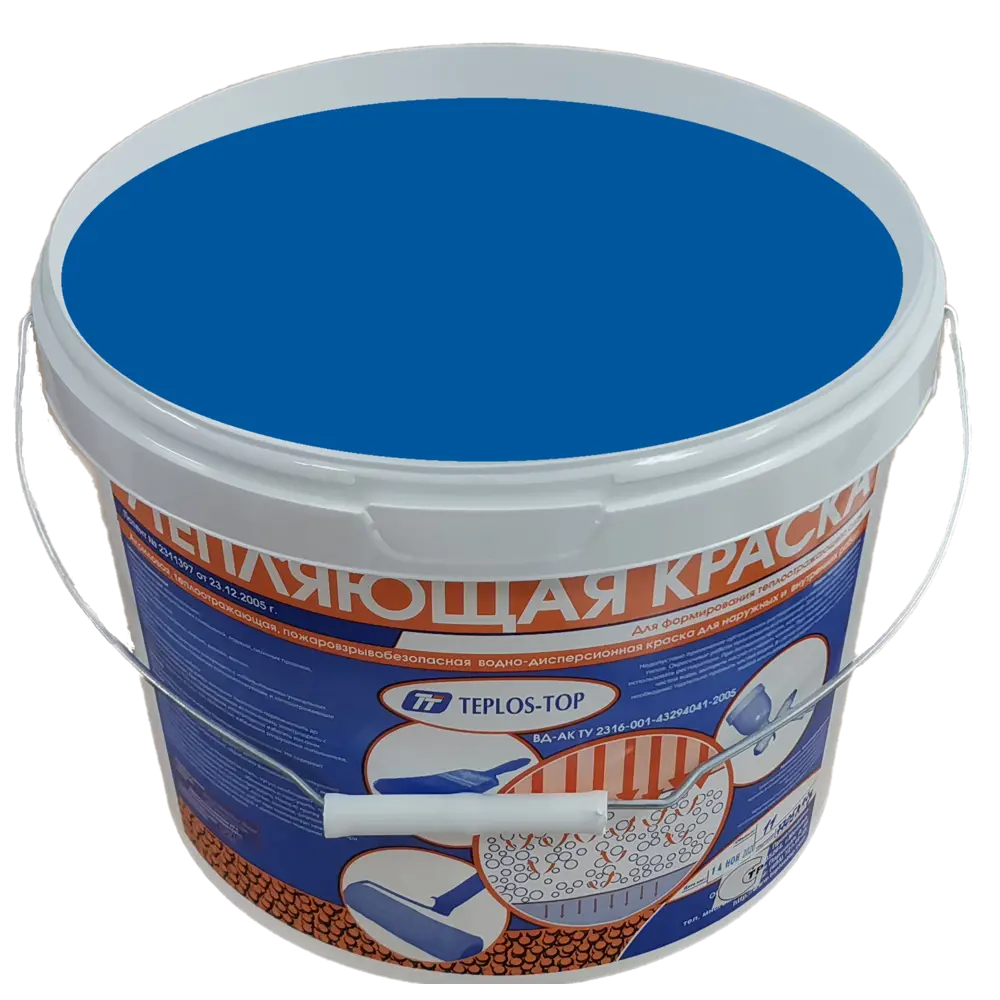 Фото 2 Краска утепляющая водно-дисперсионная Teplos-Top универсальная цвет NCS S 2565-R80B 11 л Фото 2 Краска утепляющая водно-дисперсионная Teplos-Top универсальная цвет NCS S 2565-R80B 11 л