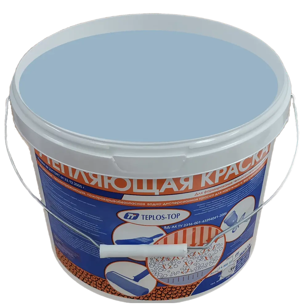Фото 2 Краска утепляющая водно-дисперсионная Teplos-Top универсальная цвет NCS S 2020-R90B 11 л Фото 2 Краска утепляющая водно-дисперсионная Teplos-Top универсальная цвет NCS S 2020-R90B 11 л
