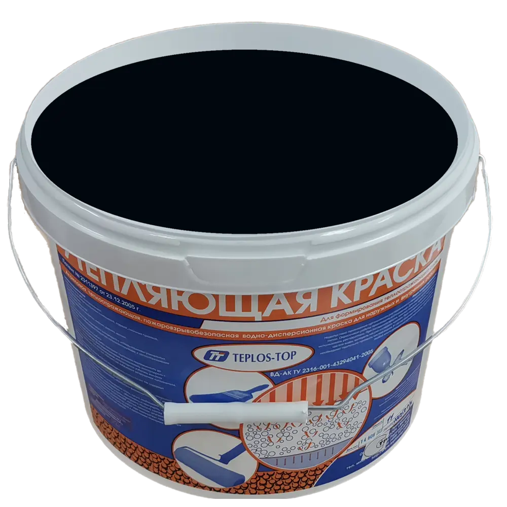 Фото 2 Краска утепляющая водно-дисперсионная Teplos-Top универсальная цвет NCS S 8010-R90B 11 л Фото 2 Краска утепляющая водно-дисперсионная Teplos-Top универсальная цвет NCS S 8010-R90B 11 л