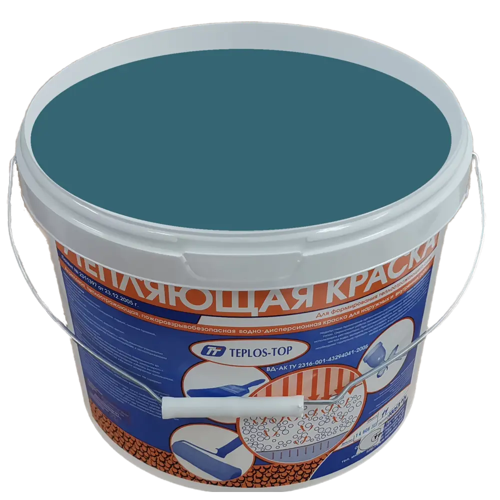 Фото 2 Краска утепляющая водно-дисперсионная Teplos-Top универсальная цвет NCS S 4020-B 11 л Фото 2 Краска утепляющая водно-дисперсионная Teplos-Top универсальная цвет NCS S 4020-B 11 л