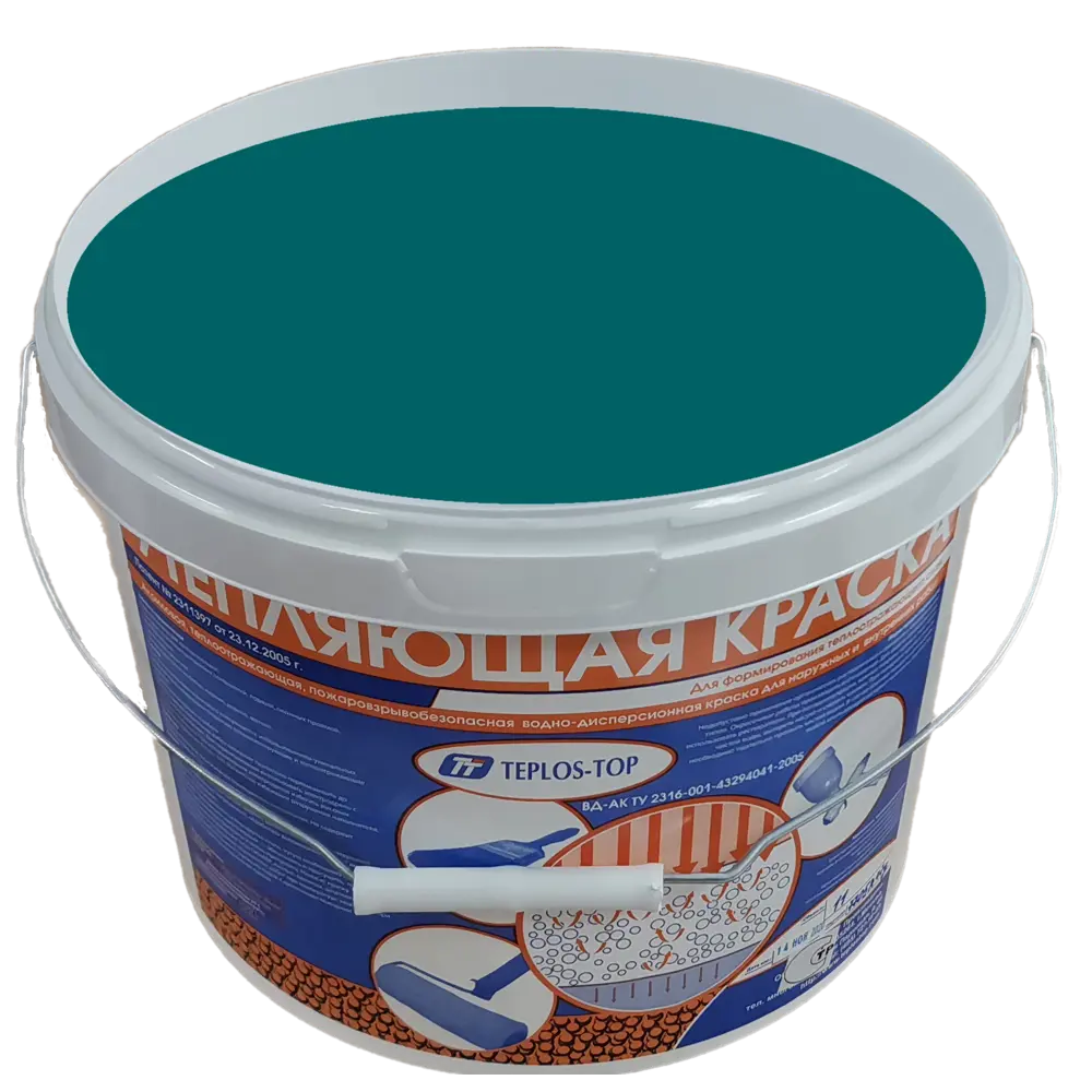 Фото 2 Краска утепляющая водно-дисперсионная Teplos-Top универсальная цвет NCS S 4050-B20G 11 л Фото 2 Краска утепляющая водно-дисперсионная Teplos-Top универсальная цвет NCS S 4050-B20G 11 л