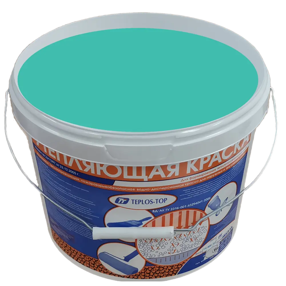 Фото 2 Краска утепляющая водно-дисперсионная Teplos-Top универсальная цвет NCS S 2040-B50G 11 л Фото 2 Краска утепляющая водно-дисперсионная Teplos-Top универсальная цвет NCS S 2040-B50G 11 л