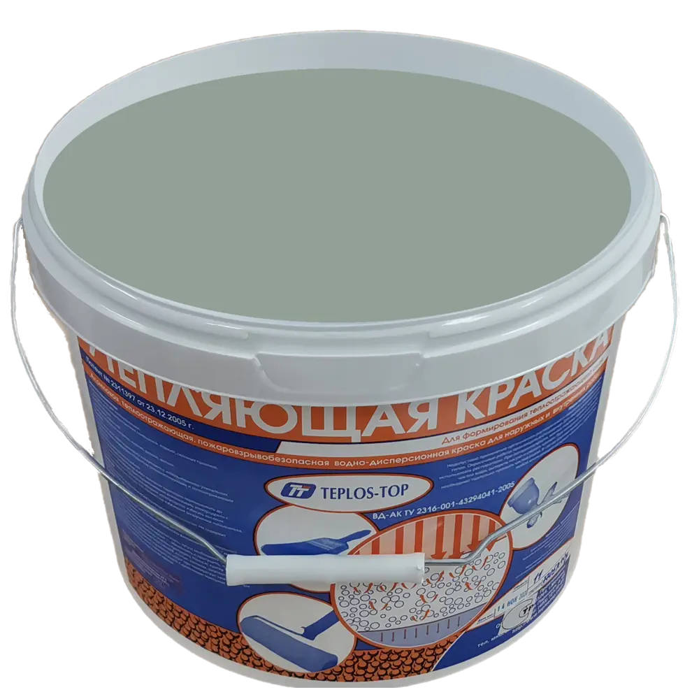 Фото 2 Краска утепляющая водно-дисперсионная Teplos-Top универсальная цвет NCS S 3005-B80G 11 л Фото 2 Краска утепляющая водно-дисперсионная Teplos-Top универсальная цвет NCS S 3005-B80G 11 л