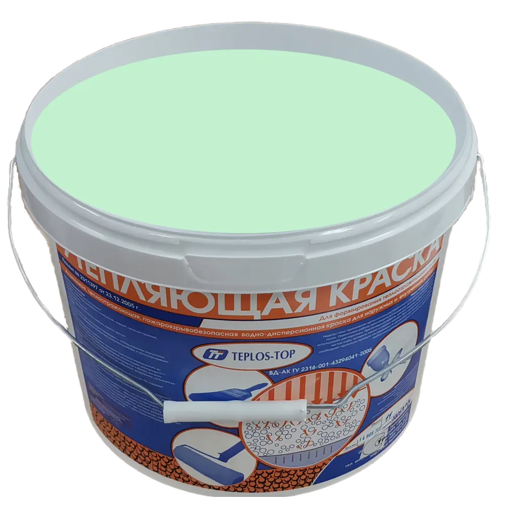 Фото 2 Краска утепляющая водно-дисперсионная Teplos-Top универсальная цвет NCS S 1020-B90G 11 л Фото 2 Краска утепляющая водно-дисперсионная Teplos-Top универсальная цвет NCS S 1020-B90G 11 л