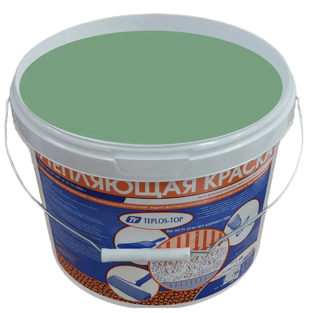 Фото 2 Краска утепляющая водно-дисперсионная Teplos-Top универсальная цвет NCS S 3020-G 11 л Фото 2 Краска утепляющая водно-дисперсионная Teplos-Top универсальная цвет NCS S 3020-G 11 л
