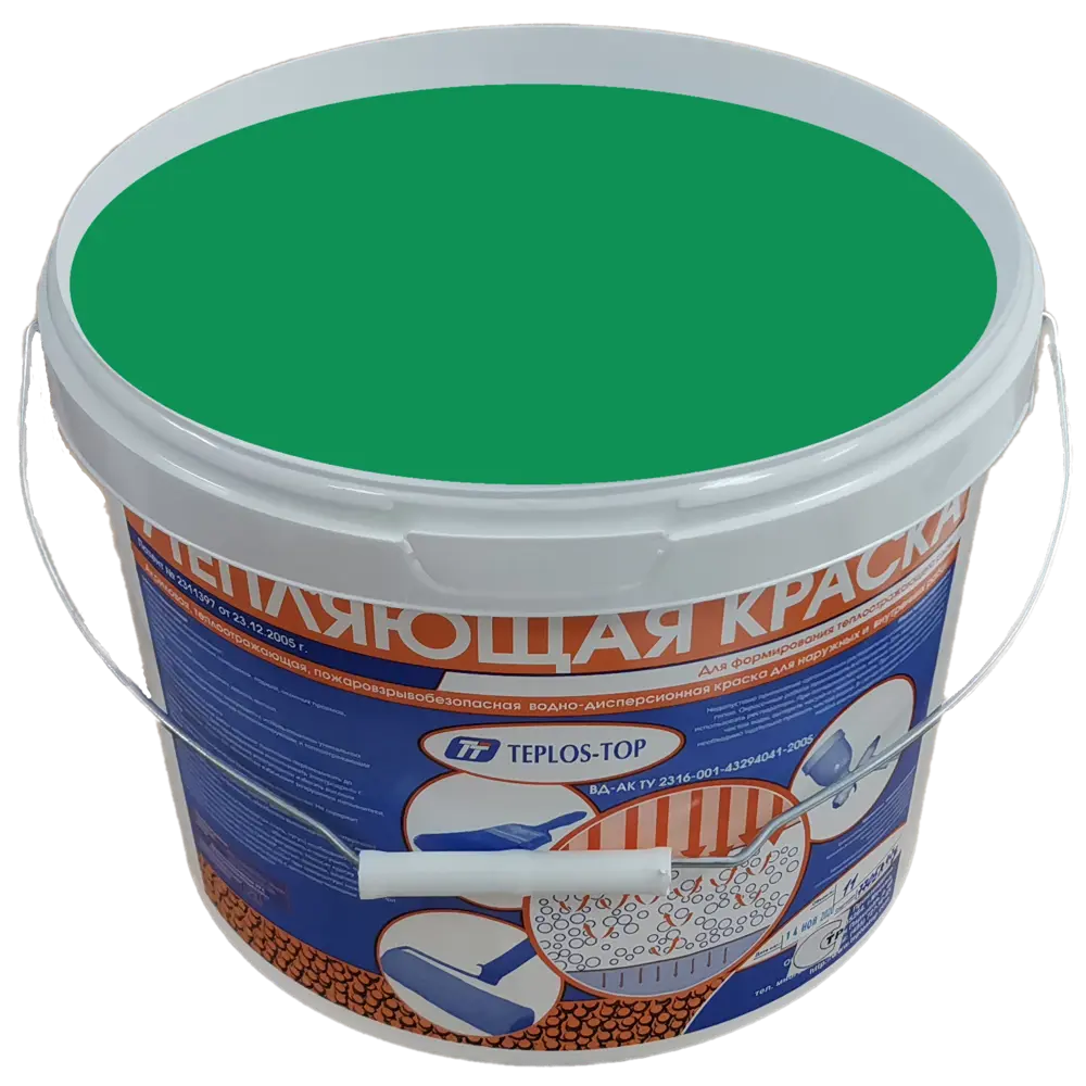 Фото 2 Краска утепляющая водно-дисперсионная Teplos-Top универсальная цвет NCS S 3050-G10Y 11 л Фото 2 Краска утепляющая водно-дисперсионная Teplos-Top универсальная цвет NCS S 3050-G10Y 11 л