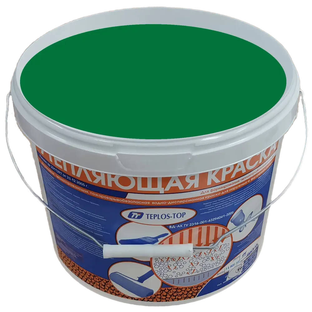 Фото 2 Краска утепляющая водно-дисперсионная Teplos-Top универсальная цвет NCS S 4040-G10Y 11 л Фото 2 Краска утепляющая водно-дисперсионная Teplos-Top универсальная цвет NCS S 4040-G10Y 11 л