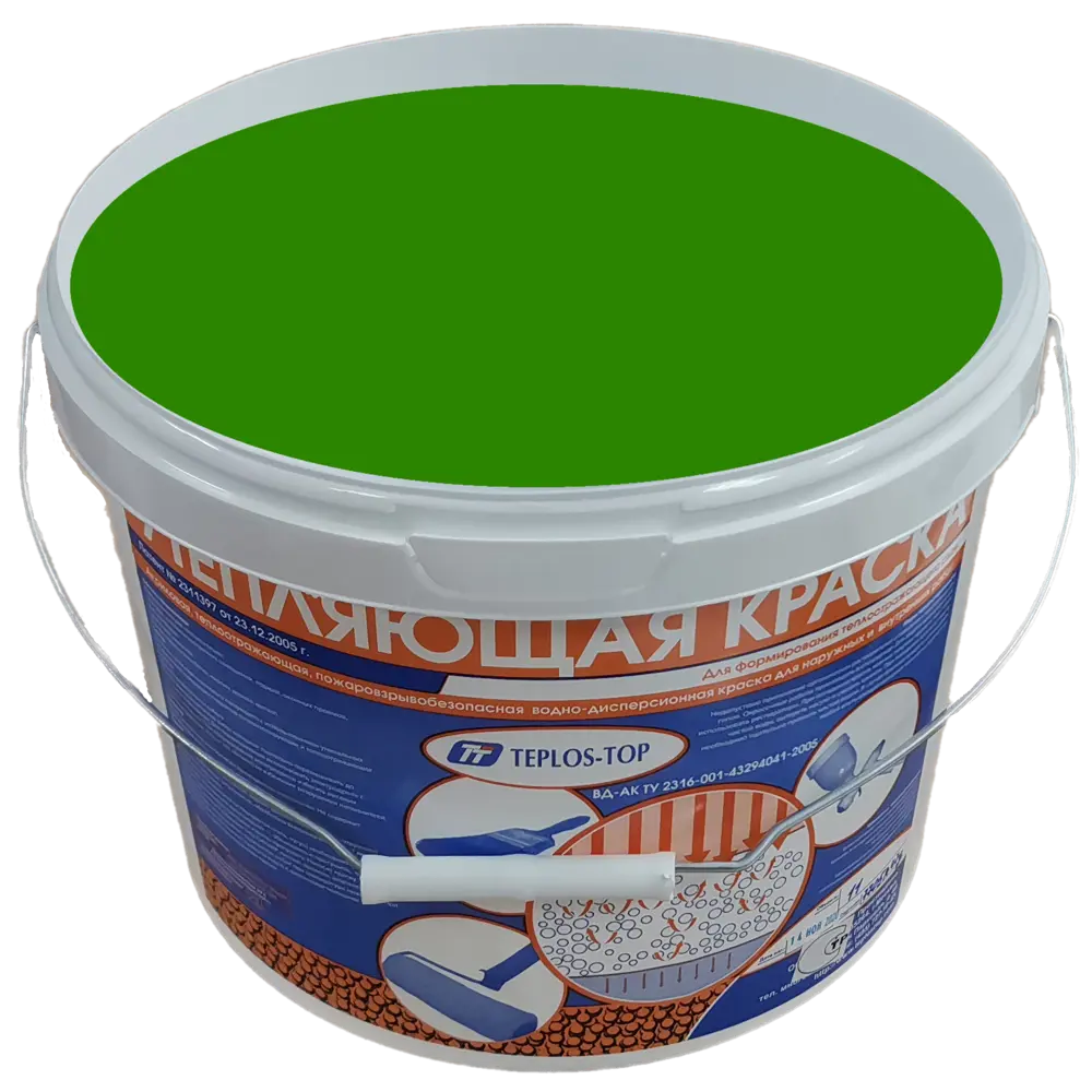 Фото 2 Краска утепляющая водно-дисперсионная Teplos-Top универсальная цвет NCS S 3060-G30Y 11 л Фото 2 Краска утепляющая водно-дисперсионная Teplos-Top универсальная цвет NCS S 3060-G30Y 11 л