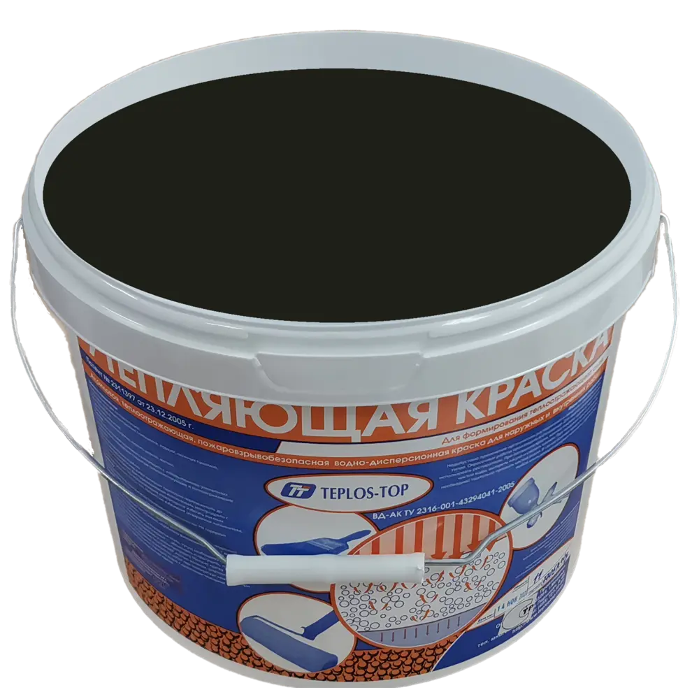 Фото 2 Краска утепляющая водно-дисперсионная Teplos-Top универсальная цвет NCS S 8505-G80Y 11 л Фото 2 Краска утепляющая водно-дисперсионная Teplos-Top универсальная цвет NCS S 8505-G80Y 11 л