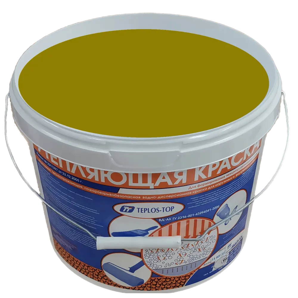 Фото 2 Краска утепляющая водно-дисперсионная Teplos-Top универсальная цвет NCS S 3050-G90Y 11 л Фото 2 Краска утепляющая водно-дисперсионная Teplos-Top универсальная цвет NCS S 3050-G90Y 11 л