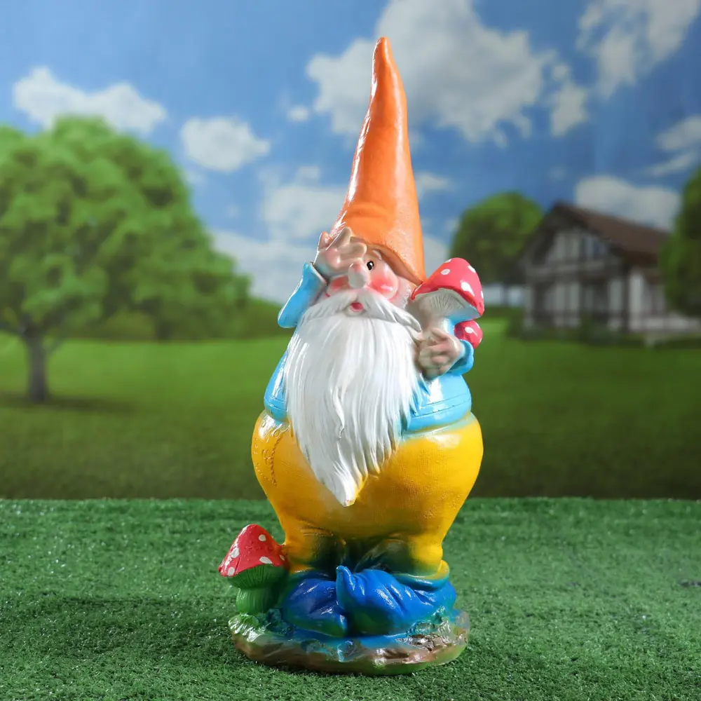 Фото 8 Фигура садовая Гном с грибом Хорошие сувениры гипс 44 x 16 см Фото 8 Фигура садовая Гном с грибом Хорошие сувениры гипс 44 x 16 см