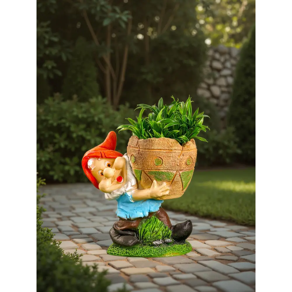 Фото 3 Фигура садовая Гном с кашпо Хорошие сувениры гипс 25 x 15 см Фото 3 Фигура садовая Гном с кашпо Хорошие сувениры гипс 25 x 15 см