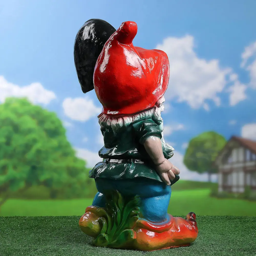 Фото 7 Фигура садовая Гном с лопатой велком Хорошие сувениры гипс 70 x 31 см